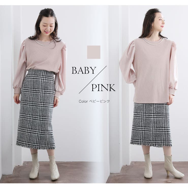 Rin パールネックレス付き リブトップス | A Happy Marilyn | 詳細画像18 