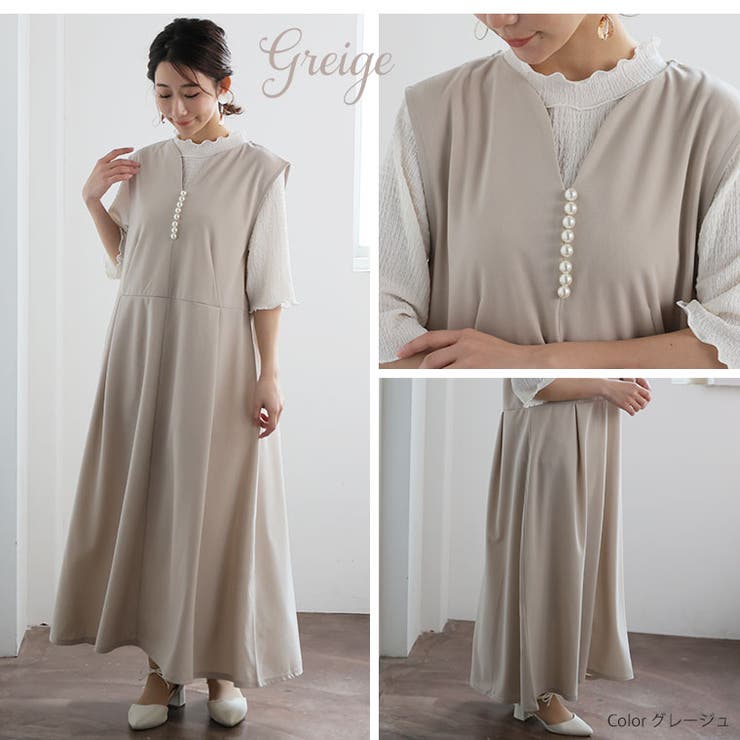 Rin カットジョーゼット パールボタンワンピース | A Happy Marilyn | 詳細画像12 