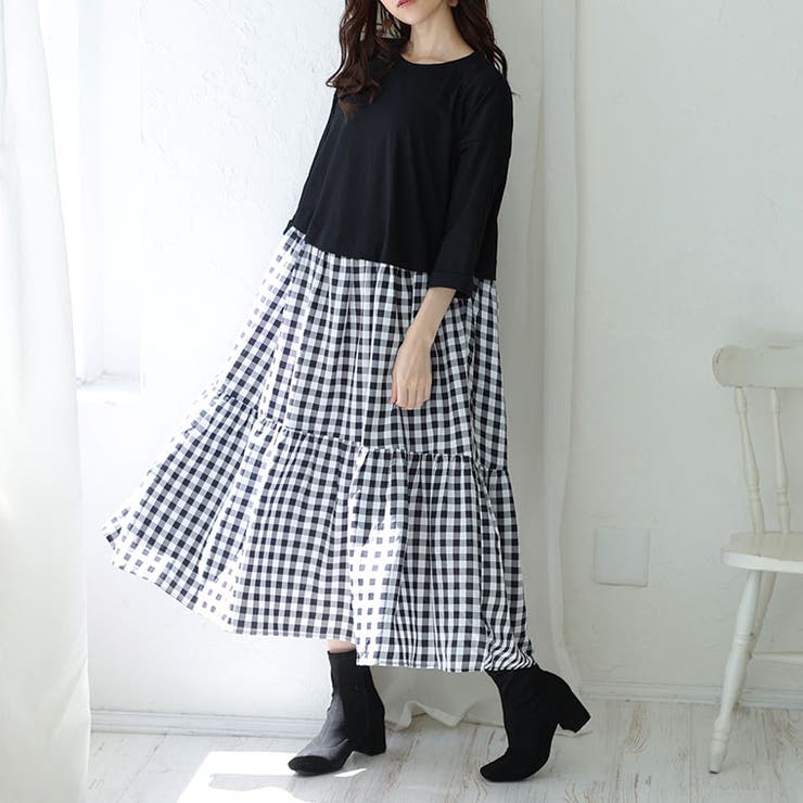 ティアード ドッキング ワンピース[品番：AH000019984]｜A Happy