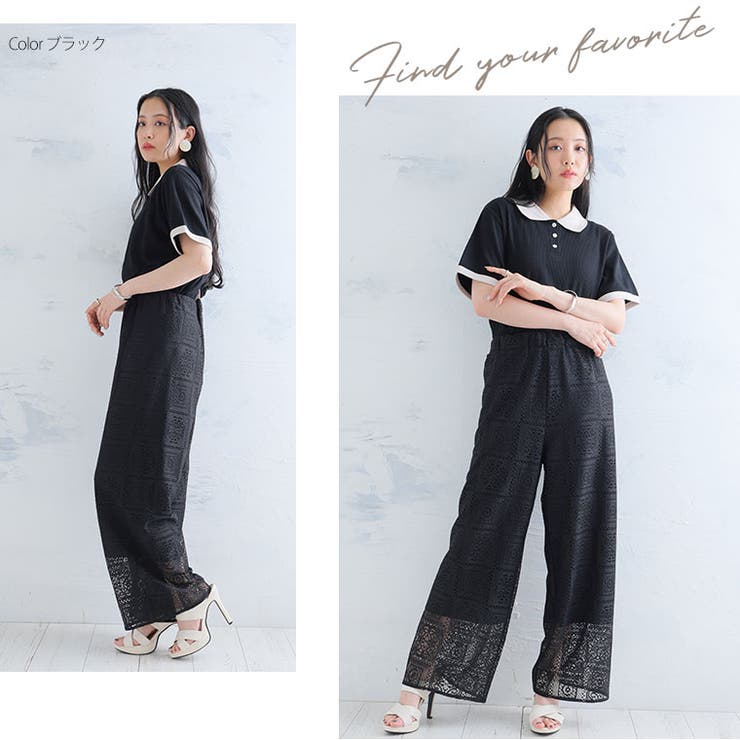 パネルレース パンツ 大きいサイズ[品番：AH000023101]｜A Happy