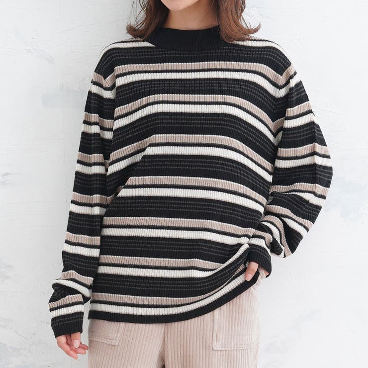 ボーダー/ブラック | Tシャツ感覚で着れる カメレオン級の着回しが叶う リブ | A Happy Marilyn