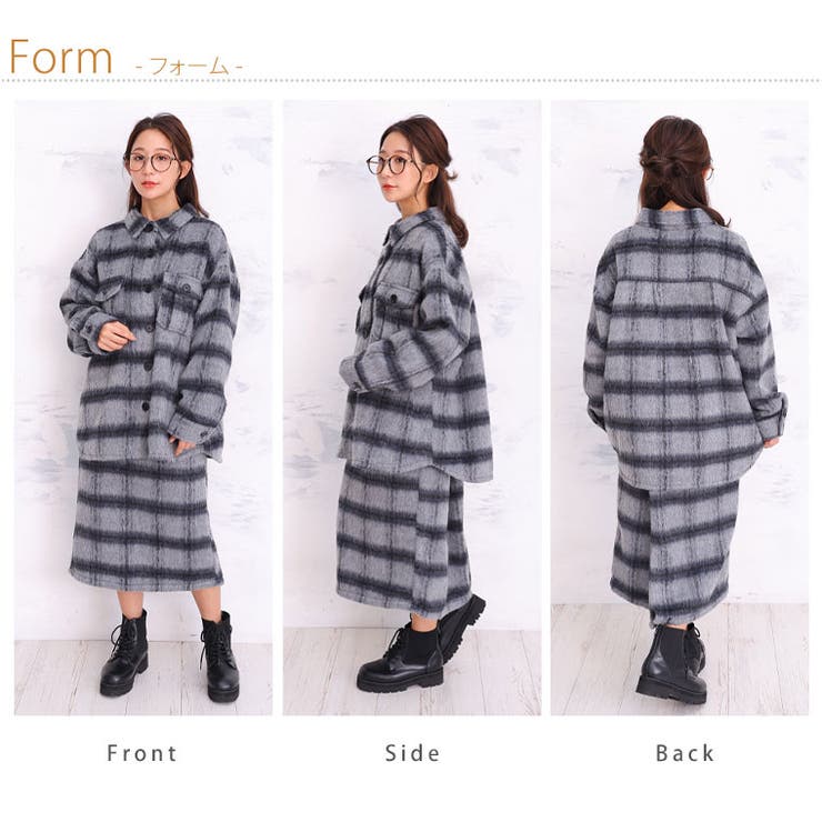 チェック柄 シャギー ジャケット | A Happy Marilyn | 詳細画像15 