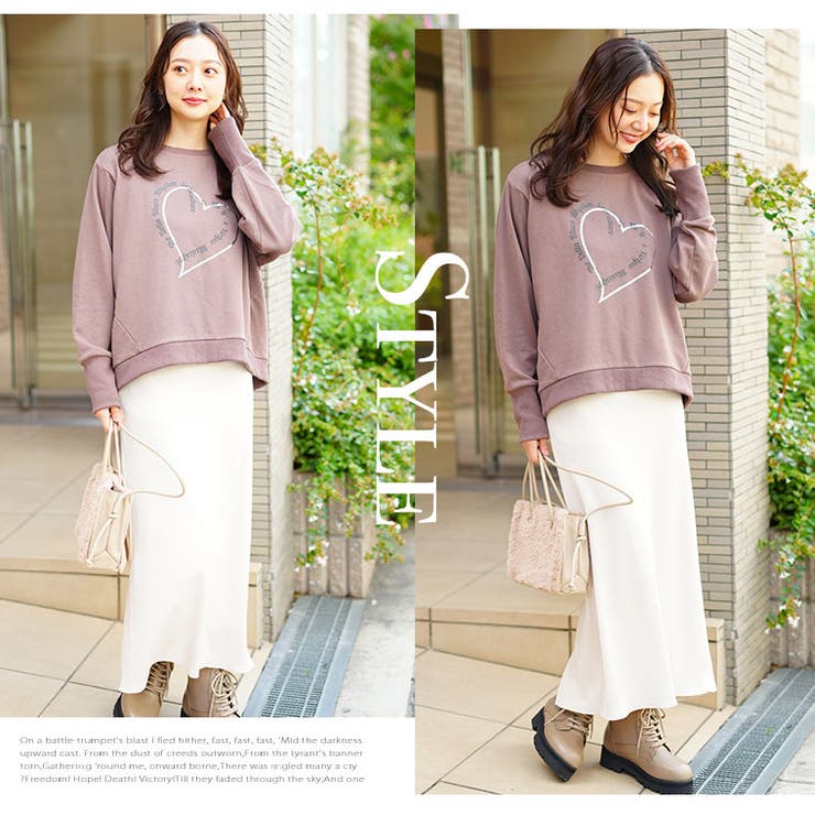 お洒落なハートがアクセント ゆったりシルエット プリントスウェット | A Happy Marilyn | 詳細画像14 