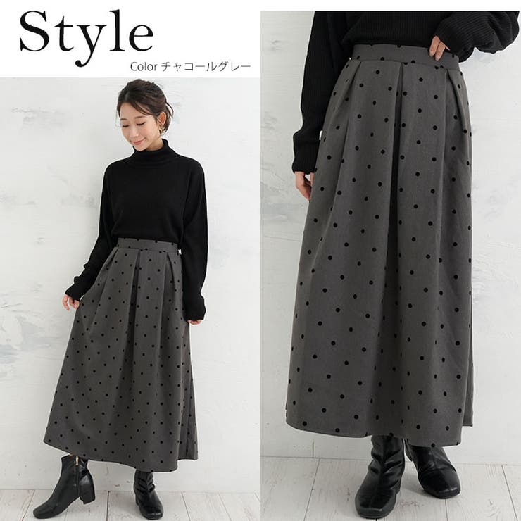 Rin 起毛ドットフロッキー スカート | A Happy Marilyn | 詳細画像13 