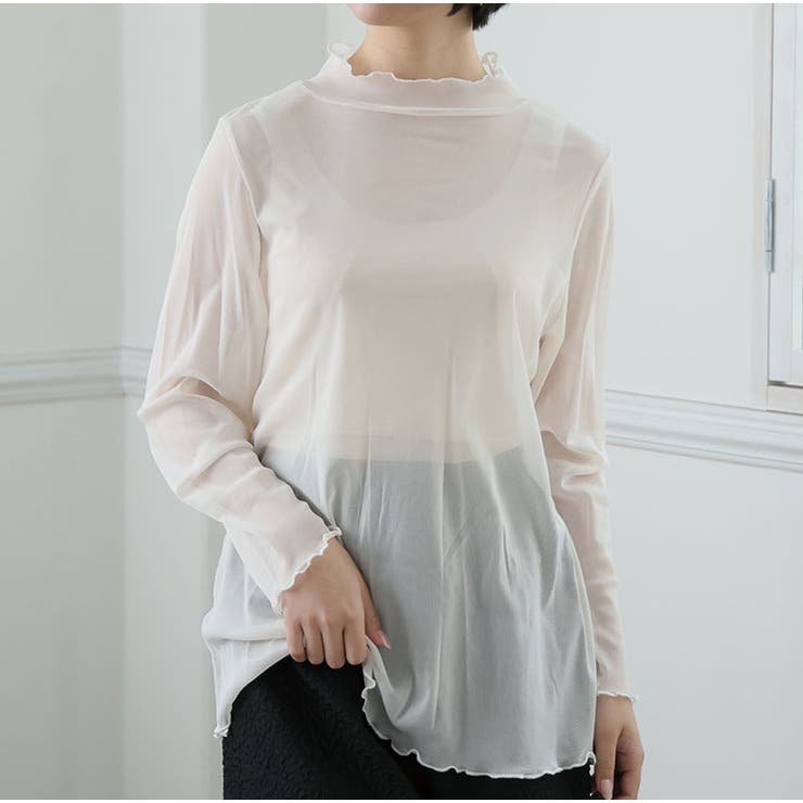 アイボリー | 楽に着られるようにAラインにしてみた シアー タートルネック | A Happy Marilyn