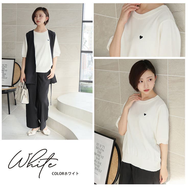 マリクールknit ハート刺繍 トップス | A Happy Marilyn | 詳細画像13 