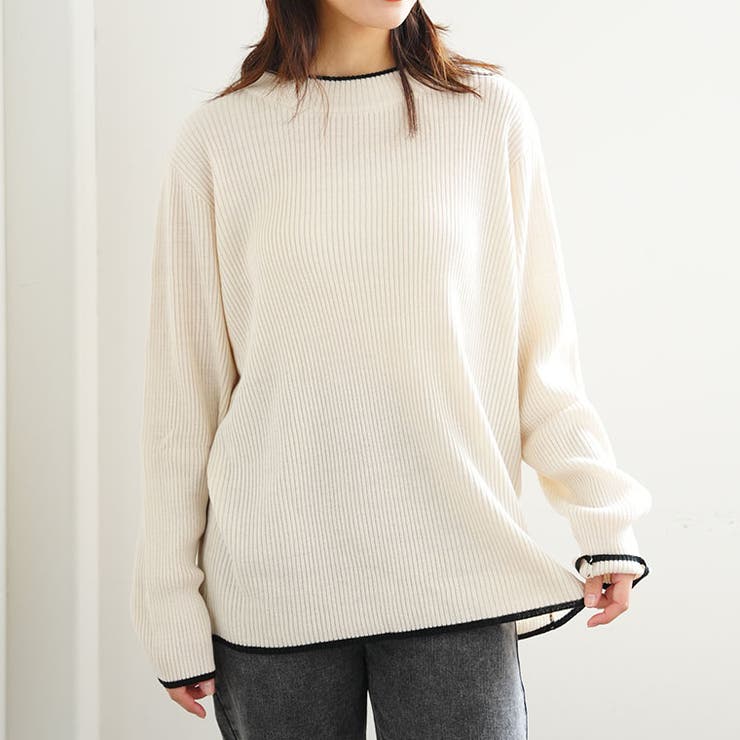 配色/アイボリー(オフホワイト) | Tシャツ感覚で着れる カメレオン級の着回しが叶う リブ | A Happy Marilyn