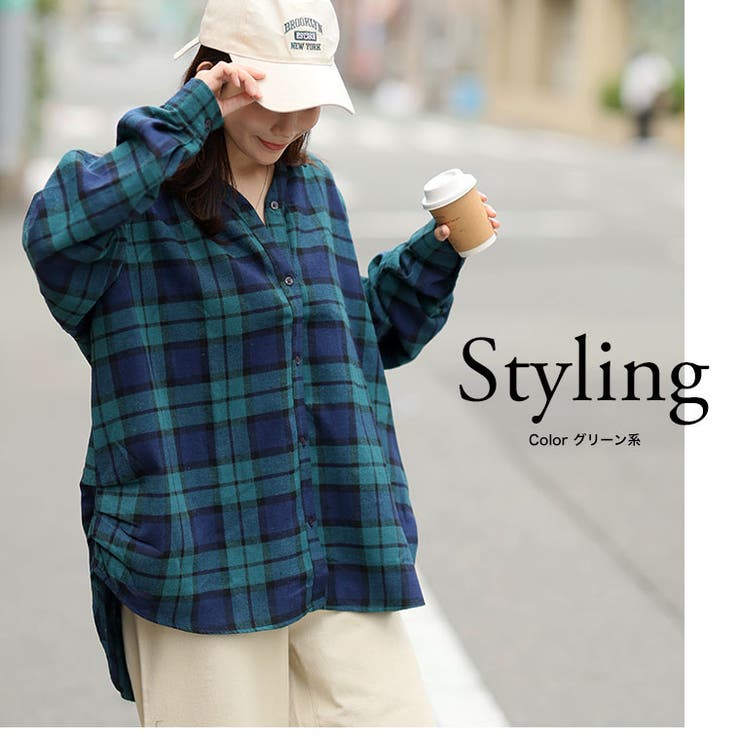 フランネルチェック サイドタックシャツ ブラウス | A Happy Marilyn | 詳細画像12 