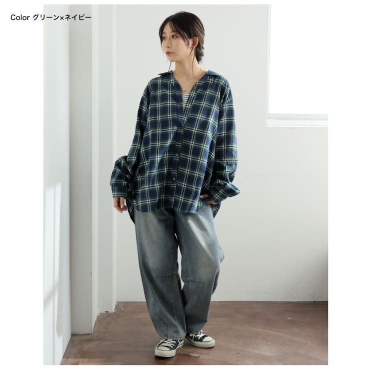 フランネルチェック サイドタックシャツ ブラウス | A Happy Marilyn | 詳細画像14 