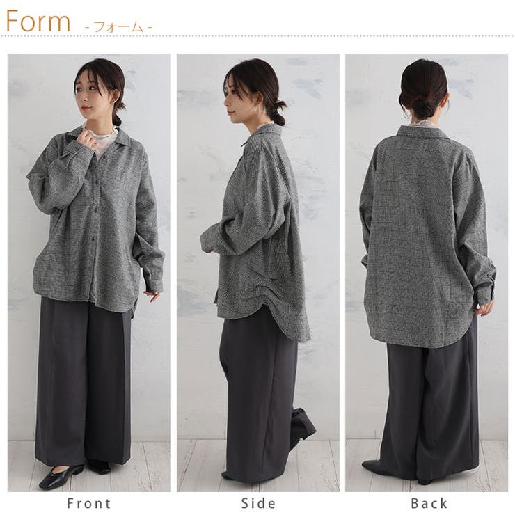 フランネルチェック サイドタックシャツ ブラウス | A Happy Marilyn | 詳細画像20 