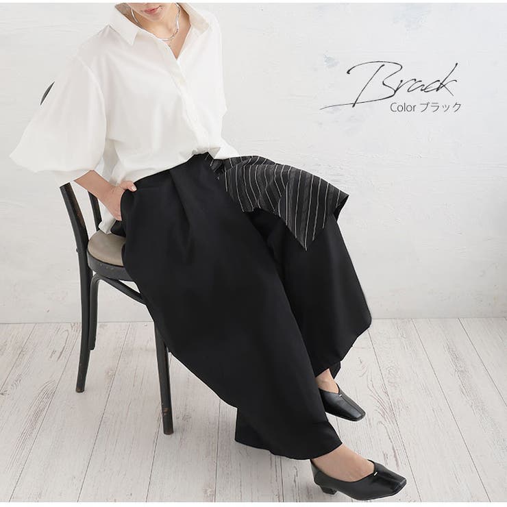 レイヤード ワイドパンツ 大きいサイズ | A Happy Marilyn | 詳細画像7 