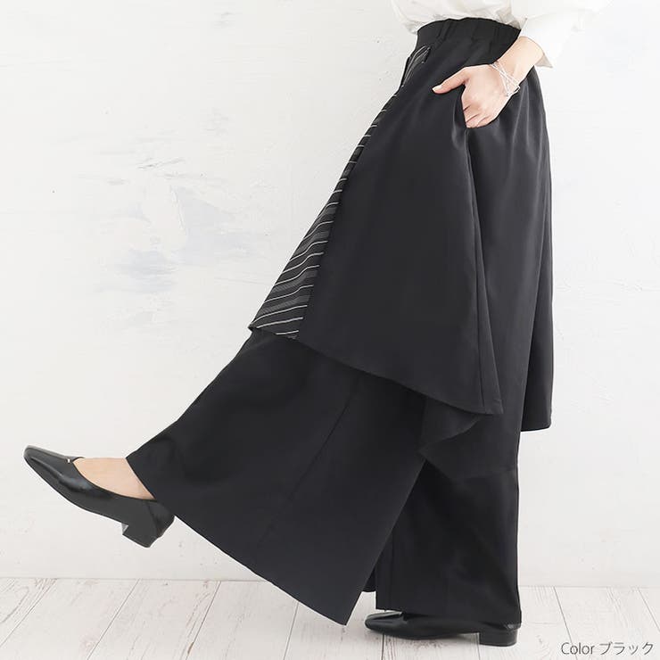 レイヤード ワイドパンツ 大きいサイズ | A Happy Marilyn | 詳細画像9 