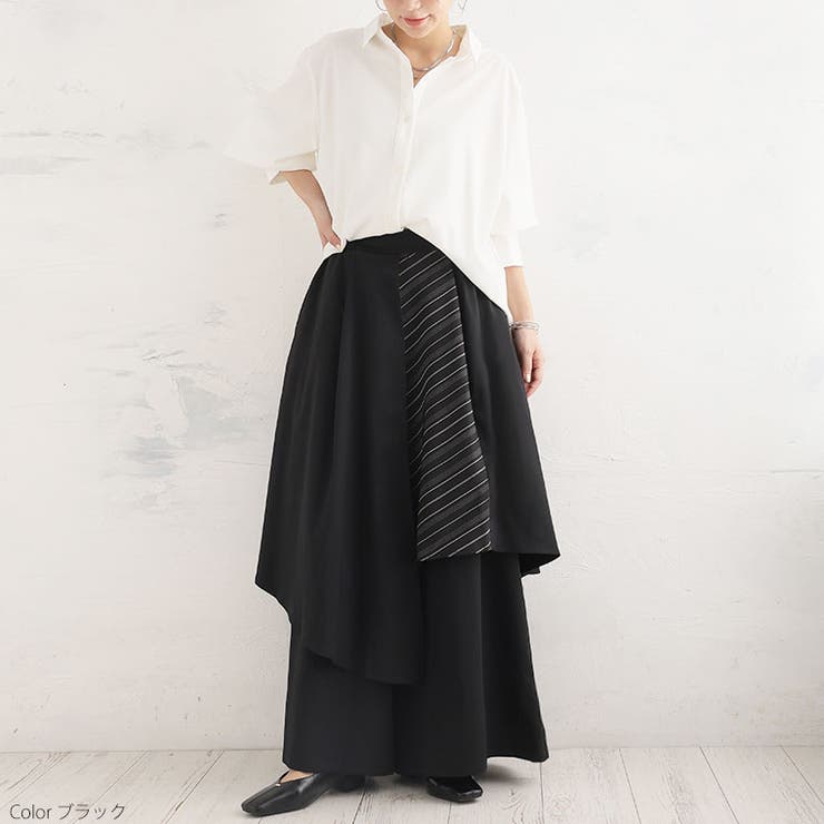 レイヤード ワイドパンツ 大きいサイズ | A Happy Marilyn | 詳細画像10 