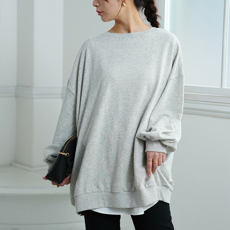 杢グレー | 【裏起毛の服苦手さんにおススメ】ゆるシルエット スウェット トレーナー | A Happy Marilyn