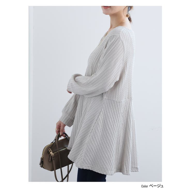 ニットとカットのいいとこどり! 気になるところをまるっとカバー ケーブルニットソー | A Happy Marilyn | 詳細画像12 