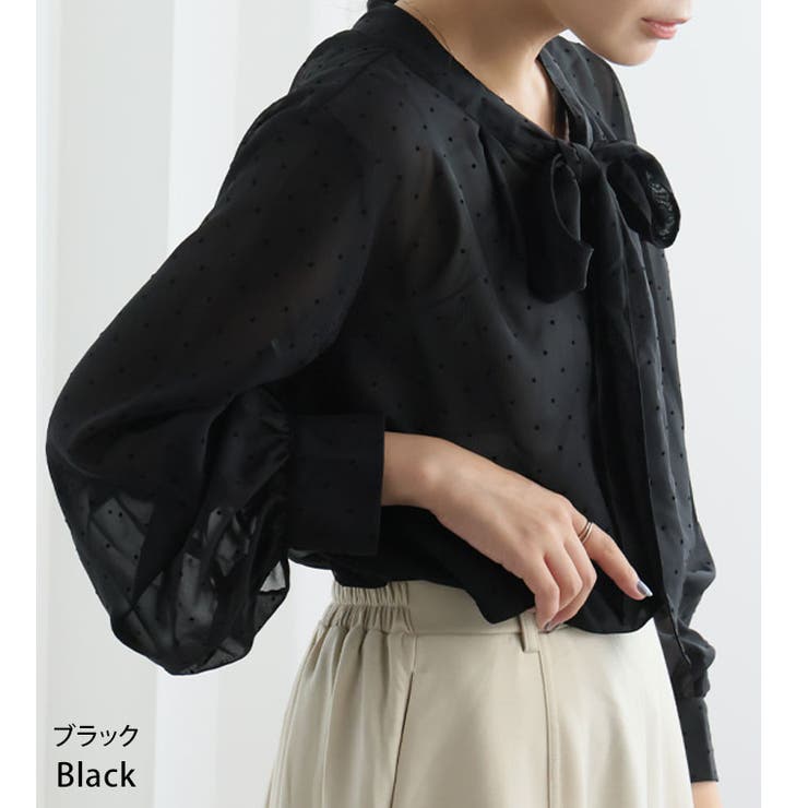 シフォン ドットフロッキー ブラウス | A Happy Marilyn | 詳細画像7 