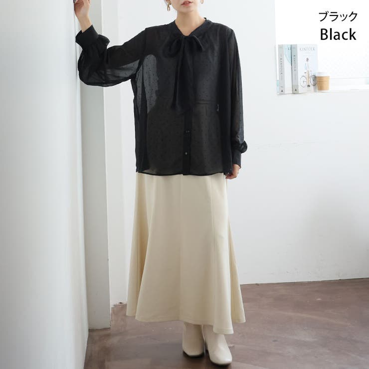 シフォン ドットフロッキー ブラウス | A Happy Marilyn | 詳細画像8 