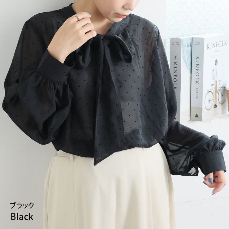 シフォン ドットフロッキー ブラウス | A Happy Marilyn | 詳細画像9 