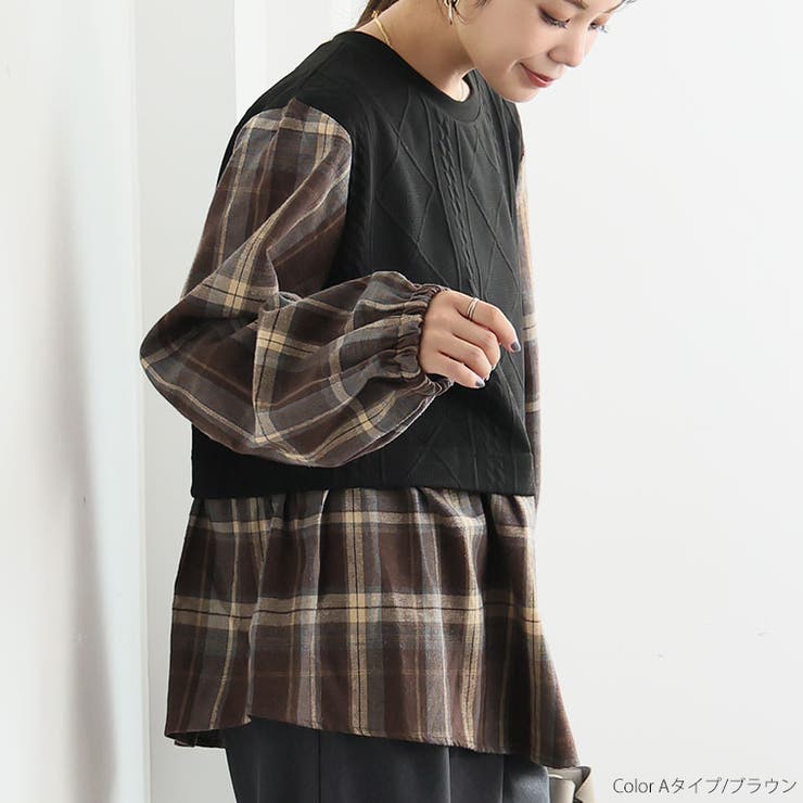 ふくれジャガード ドッキングブラウス 大きいサイズ | A Happy Marilyn | 詳細画像15 