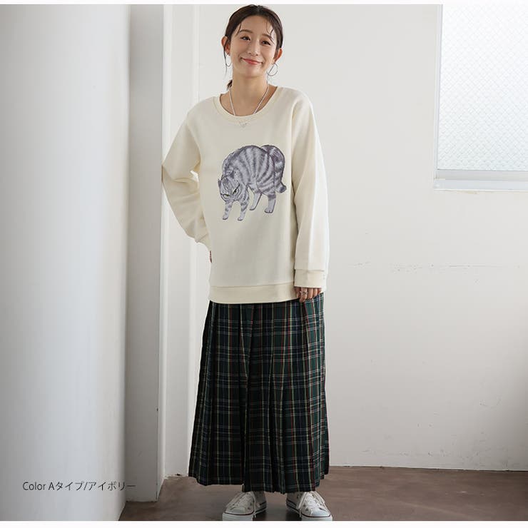 ネコ 裏起毛 プルオーバー | A Happy Marilyn | 詳細画像12 