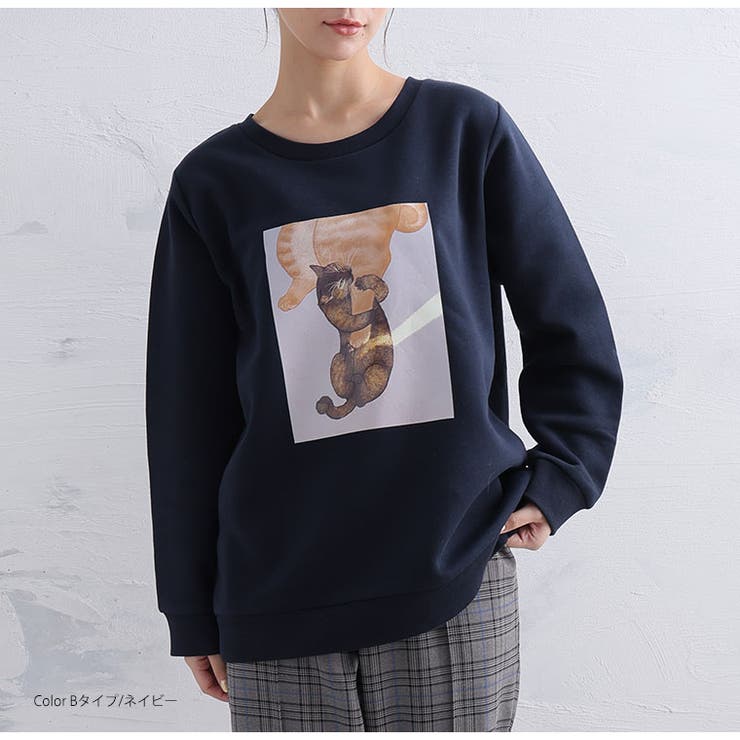 ネコ 裏起毛 プルオーバー | A Happy Marilyn | 詳細画像14 