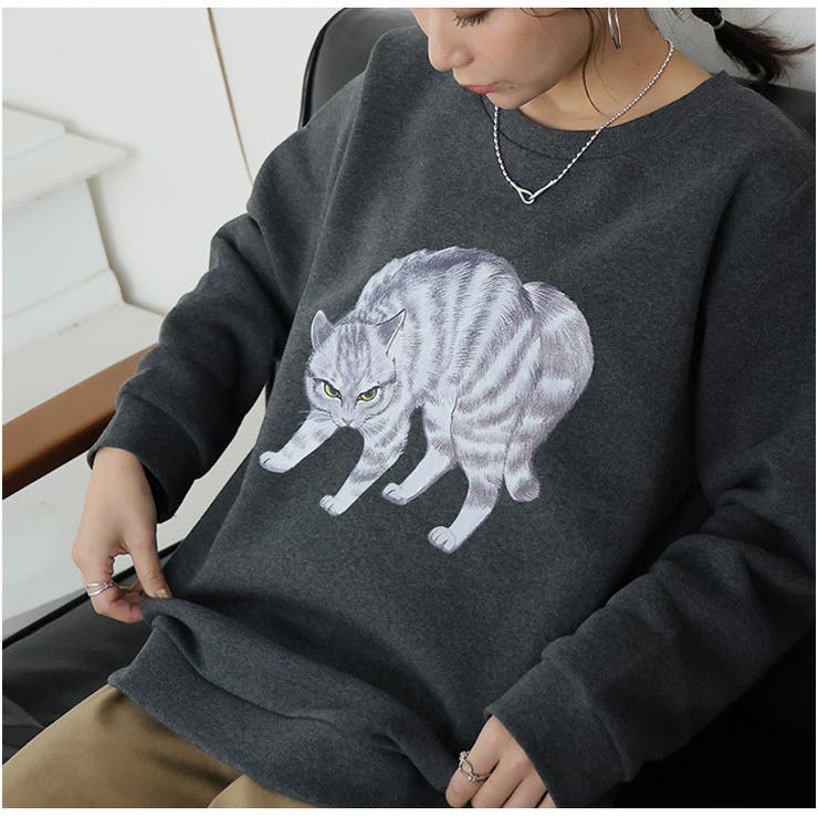 ネコ 裏起毛 プルオーバー | A Happy Marilyn | 詳細画像9 