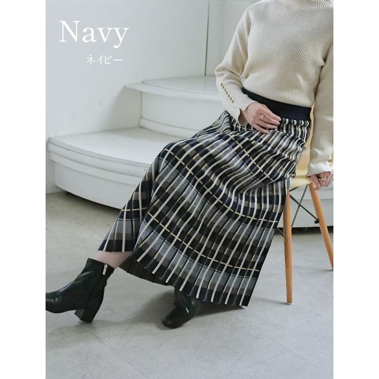 美人に細魅せシルエット！ チェック柄 ニット | A Happy Marilyn | 詳細画像10 