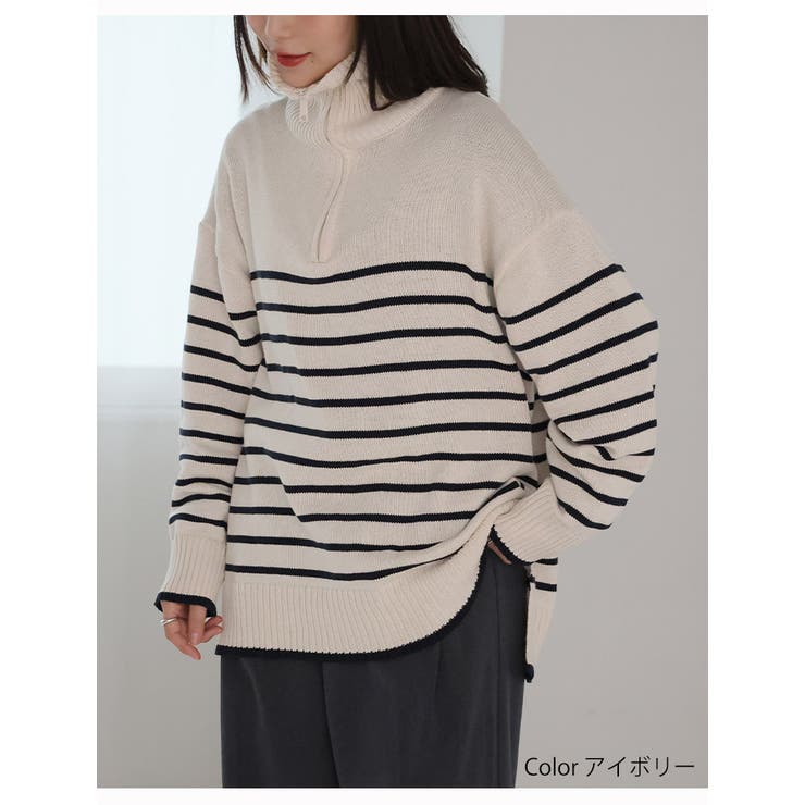 厚すぎず着ぶくれない！ さらっと素材 ハーフジップ | A Happy Marilyn | 詳細画像10 