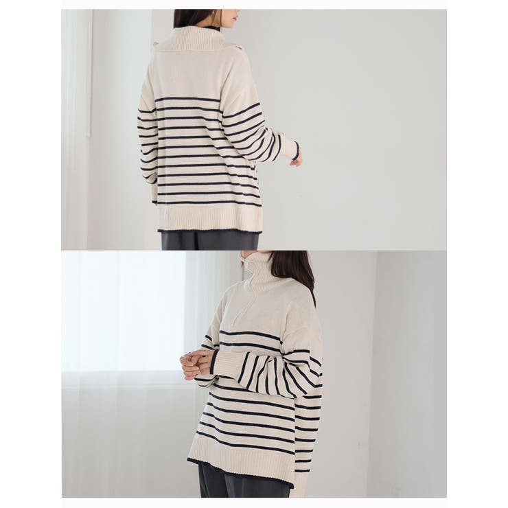 厚すぎず着ぶくれない！ さらっと素材 ハーフジップ | A Happy Marilyn | 詳細画像5 