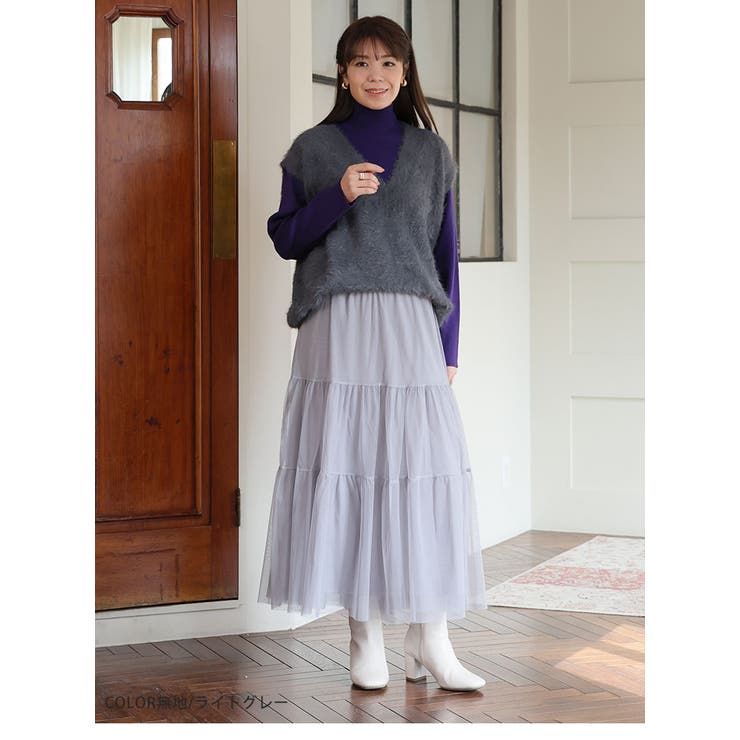 「着ぶくれない」 大人のカジュアル チュールスカート | A Happy Marilyn | 詳細画像15 