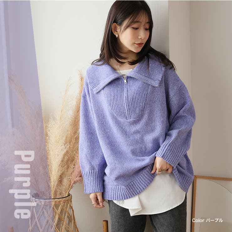 小顔が得意な メランジ ハーフジップ | A Happy Marilyn | 詳細画像16 