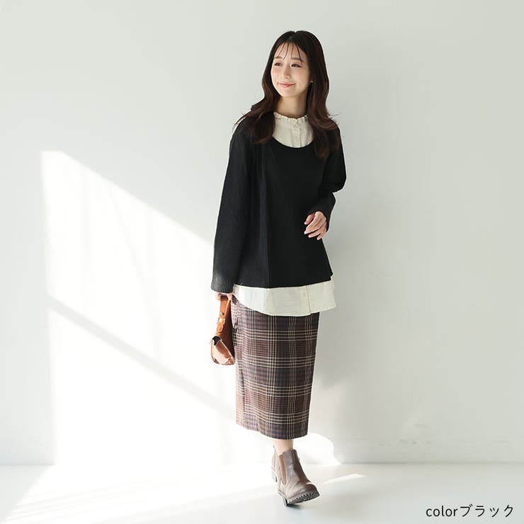 ワッフル起毛 布帛使い フリル | A Happy Marilyn | 詳細画像12 