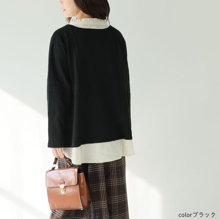 ワッフル起毛 布帛使い フリル | A Happy Marilyn | 詳細画像13 