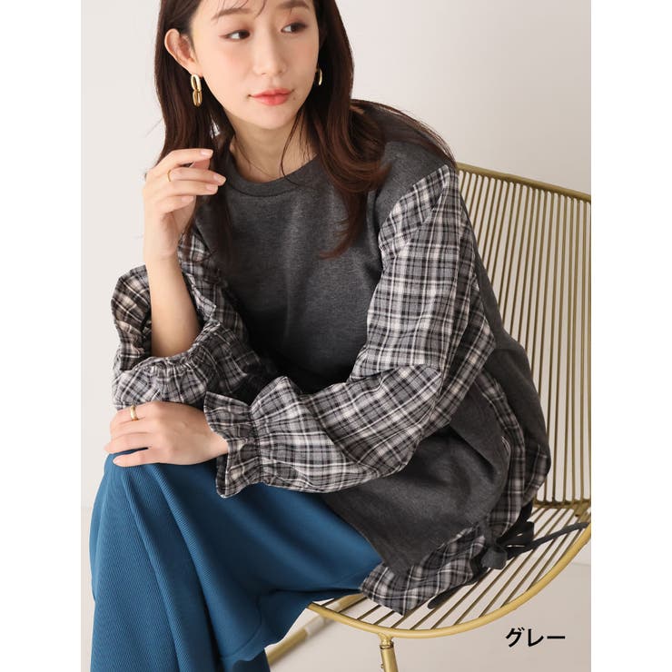 サイドリボン 布帛使い キャンディスリーブ | A Happy Marilyn | 詳細画像13 