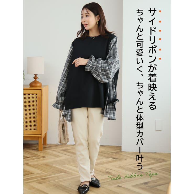 サイドリボン 布帛使い キャンディスリーブ | A Happy Marilyn | 詳細画像3 