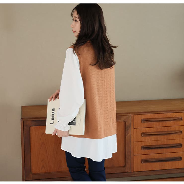 シャツレイヤード風 ケーブル ふくれ | A Happy Marilyn | 詳細画像7 