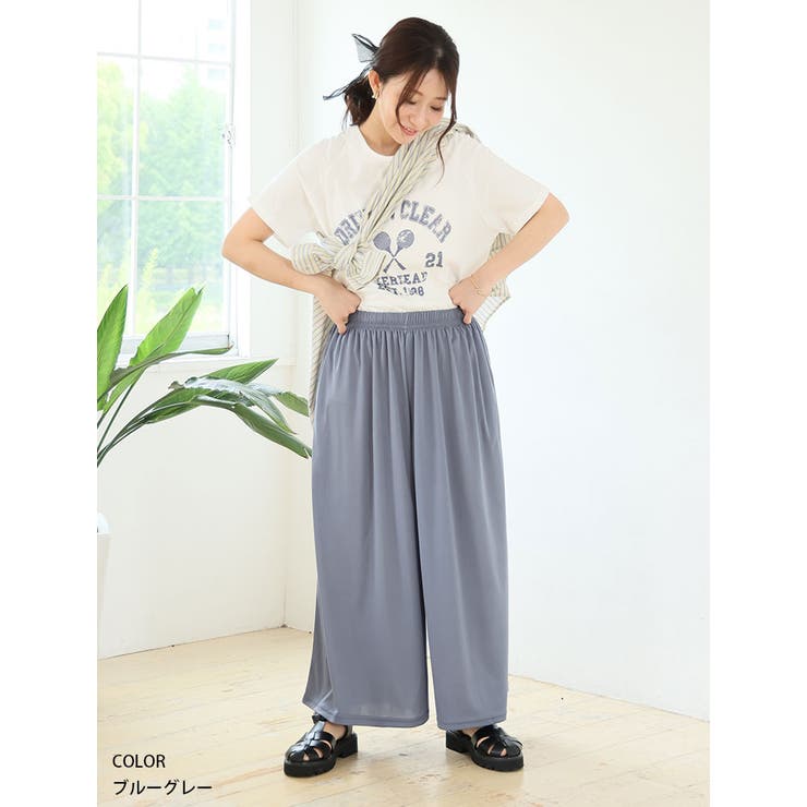 ヌーディーカットソーシリーズ ゆったり ワイドパンツ | A Happy Marilyn | 詳細画像19 