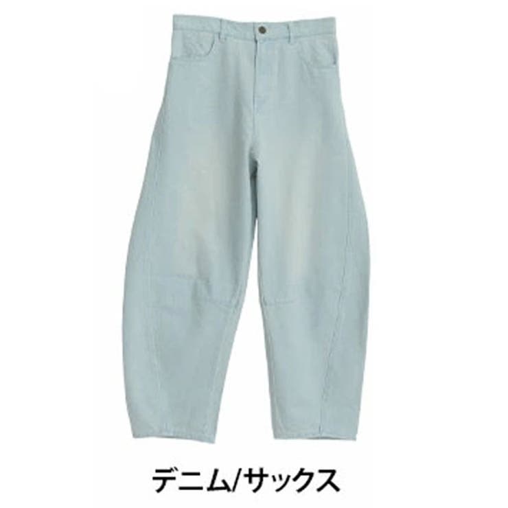 デニム/サックス | 旬のバレルでトレンドスタイル バレルパンツ カーブパンツ | A Happy Marilyn