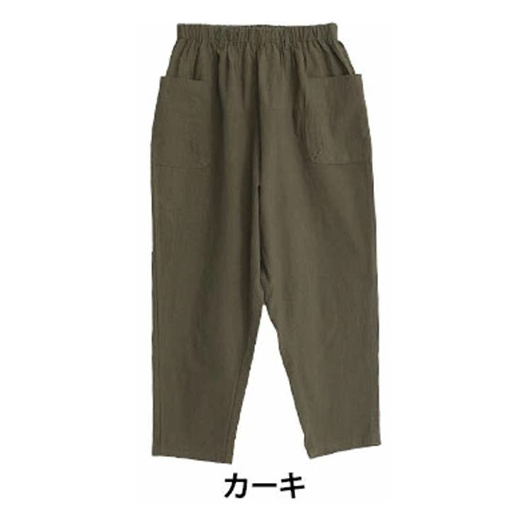 カーキ | コットン100％ ウエストゴム+紐 サルエルパンツ | A Happy Marilyn