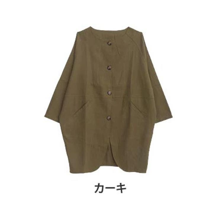 カーキ | ゆるっとぽわんが可愛い コクーンジャケット 大きいサイズ | A Happy Marilyn