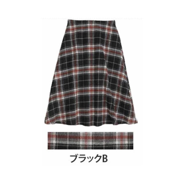 ブラックB | チェック フレア ロングスカート | A Happy Marilyn