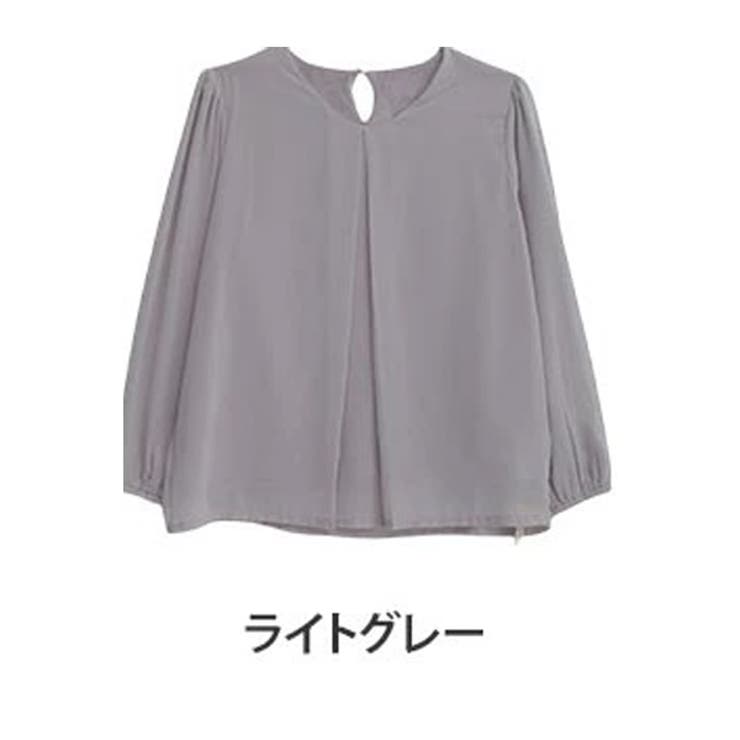 ライトグレー | 裏地あったか タック入り ブラウス | A Happy Marilyn