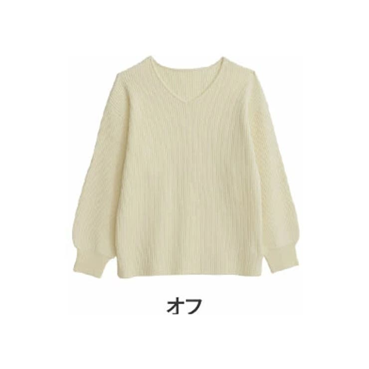 オフ | しっかりもっちりリブ Vネック プルオーバー | A Happy Marilyn