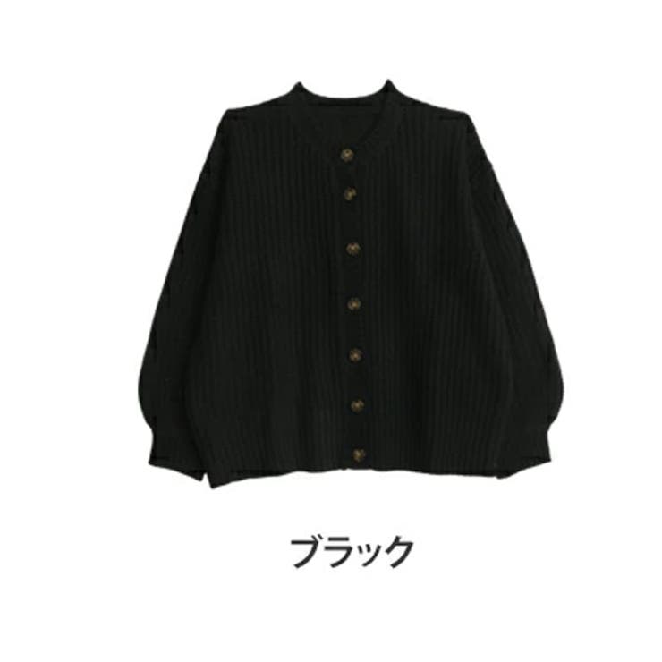 ブラック | ざっくり ローゲージ クルーカーディガン | A Happy Marilyn