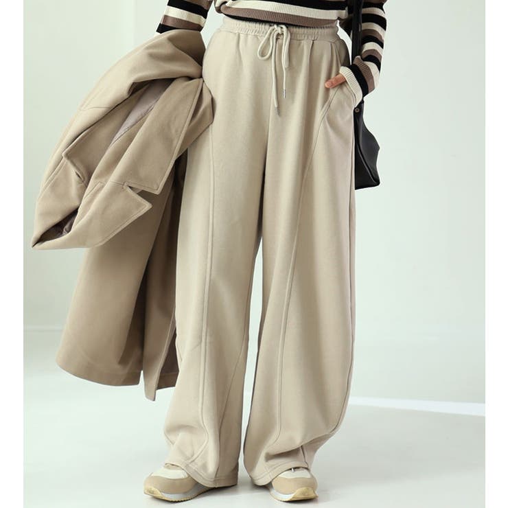 グレージュ | ハピぽか裏起毛 2丈から選ぶ カーブパンツ | A Happy Marilyn