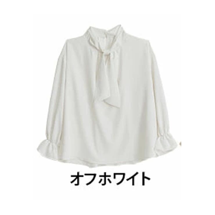 レギュラー丈/オフホワイト | Rin 2WAYリボンタイ 華やかブラウス | A Happy Marilyn