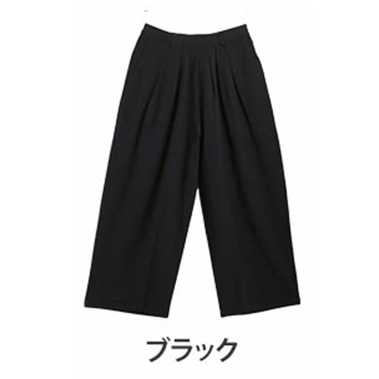 ブラック | 速乾 タックでお腹スッキリ マルチワイドパンツ | A Happy Marilyn