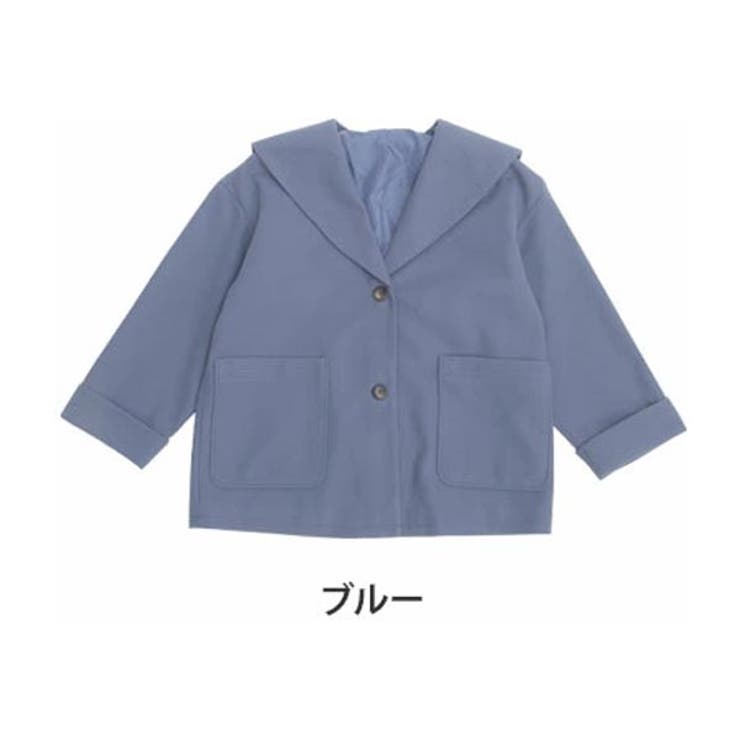 ブルー | ニットモッサ セーラーカラー ミドルジャケット | A Happy Marilyn