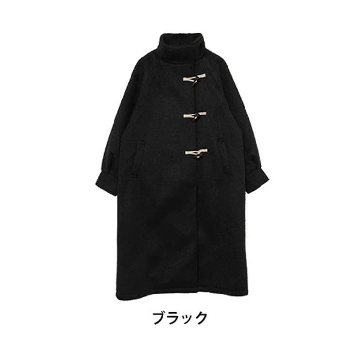 ブラック | Rin スタンドカラー ダッフル風コート | A Happy Marilyn