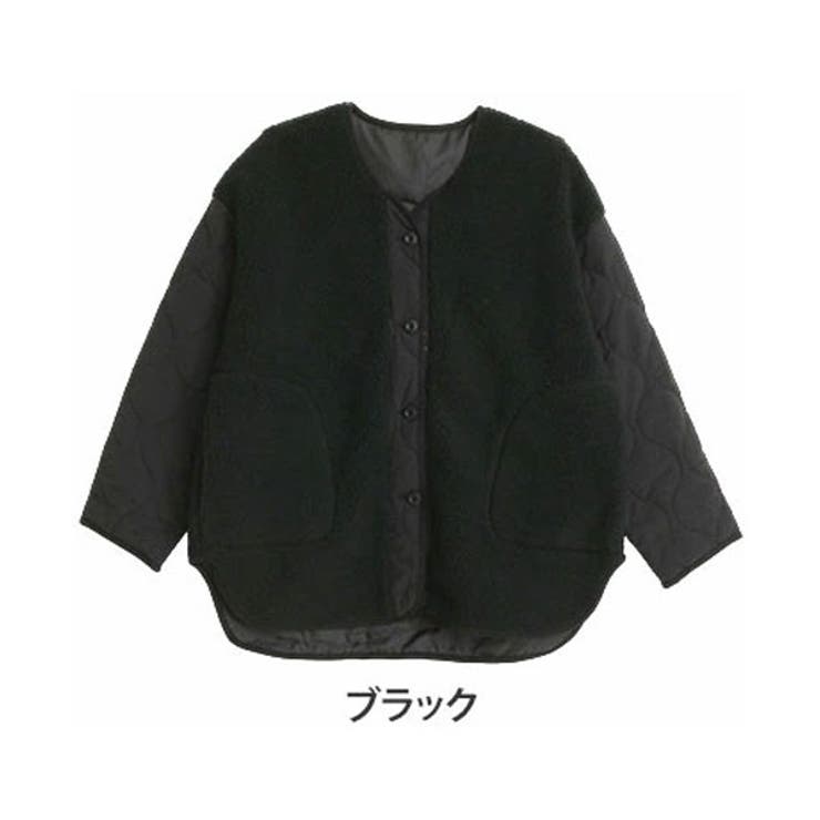 ブラック | 袖キルト ボア ジャケット | A Happy Marilyn